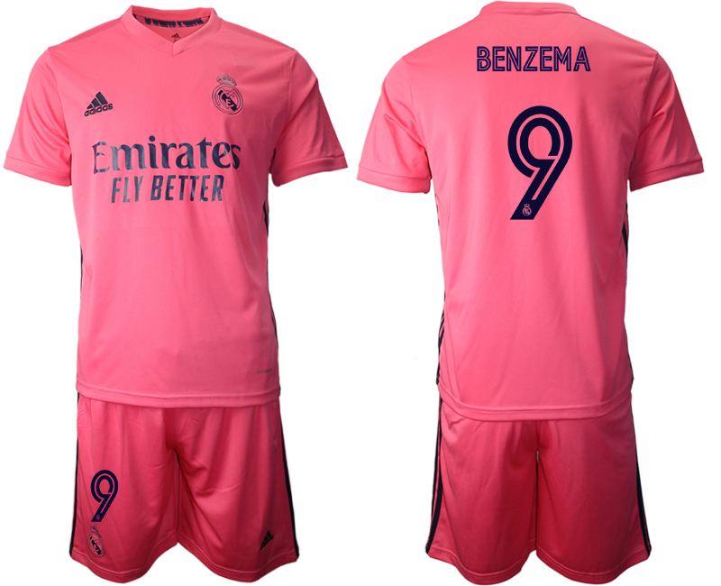 Men 2020-2021 club Real Madrid away #9 pink Soccer Jerseys->real madrid jersey->Soccer Club Jersey